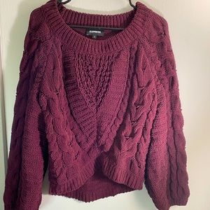 Burgundy Cable knit Sweater